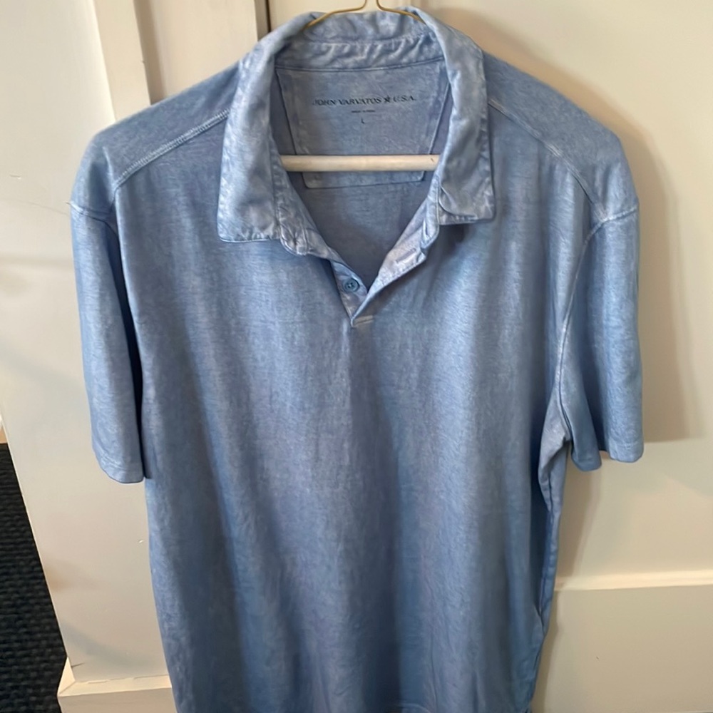 John Varvatos Large Light Blue Polo
